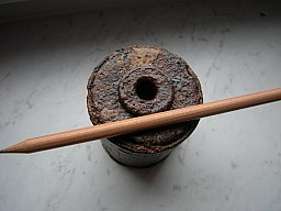 Wehrmacht original Stielhandgranate M43 Splitterring Kartoffelstampfer Topf sandgelb