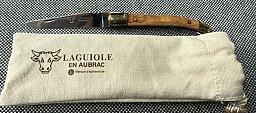 Laguiole en Aubrac Mini 7cm – Olivenholz & Messing – Handarbeit