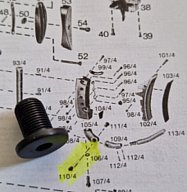 E30, 003643 ANSCHÜTZ Schraube 4760-034, Schraube für Hakenkappe 4760