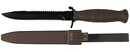 ÖBH Kampfmesser / Feldmesser 16,5/29cm MIT SÄGERÜCKEN - Glock - Nachbau - Schwarz / Oliv mit Scheide