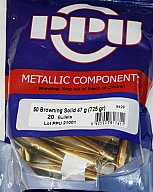 20 Stück PPU | PrviPartizan Geschosse #B-429 | .50 BMG 725grs/47,00g SOLID Match Line .50 Browning
