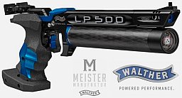 PRESSLUFTPISTOLE WALTHER LP500-E EXPERT - BLAU - ELEKTRONISCHER ABZUG - MEISTERMANUFAKTUR