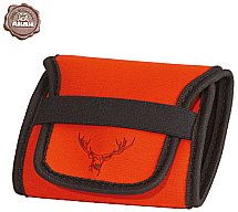 1 x BüchsenPatronenEtui Neoprone ORANGE mit HIRSCH Motiv > für 10 Kugelpatronen "Serie Drückjagd"