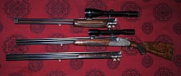 Bockdoppelbüchse Krieghoff Ulm super Luxus in7x75R v. Hofe mit 2 Wechselläufen 16/70-6,5x57R / 16/70