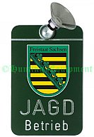 Autoschild Jagdbetrieb mit Länderwappen "SACHSEN" 74009015