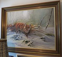 Professor Otto Schmethüsen, Jagdgemälde „Fuchs kann immer kommen“ 94x74cm
