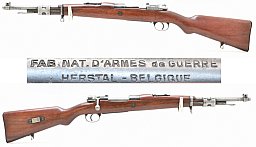 Handlicher FN - Fabrique Nationale Kurz - Karabiner Modell 1935 PERU im Kaliber 7,65mm Argent.