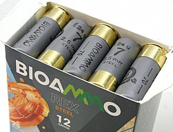 25 x BIO AMMO REX STEEL Bleifrei Stahlschrot Sportschrotpatronen TRAP 12/70 2,5mm 24g No 7 410m/s !