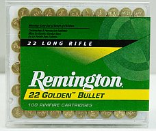 100 Schuss KK HV Munition .22 l.r. lfb REMINGTON Golden Bullet 40gr BPRN Blei Rundkopf verkupfert HV
