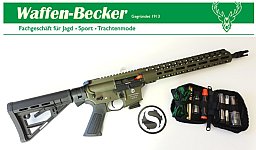 Selbstladebüchse Schmeisser AR15-9 M4FL 14,5" 9mm Luger, OD-green -NEUWARE-