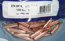 100 Stück PPU | PrviPartizan Geschosse #B-027 | .270 - 277 150grs/9,7g SP - Teilmantel JAGDGESCHOSS