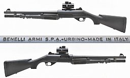 BENELLI " NOVA TACTICAL " Rep.- Flinte mit 18,5" / 47cm Lauf Kal. 12/89 mit Hawke Red Dot