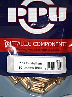 50 Stück NEUE PPU / PrviPartizan Kurzwaffenhülsen .30 Luger / 7,65 Para Boxerzündung Unprimed #C549