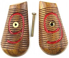 Paar Griffschalen Mauser red 9 C96 aus Holz