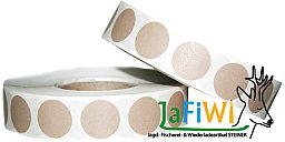 2.000 Stück SCHUSSPFLASTER 20mm auf ROLLE Farbe: Braun / Brown / Chamois / Karton ... 2000er Rolle