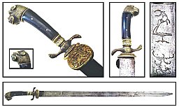 Langer Hirschfänger mit Löwenkopf