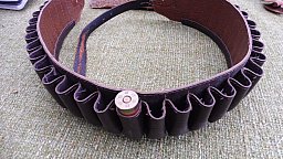 Schrotpatronengürtel Leder Kaliber 12 16 120cm für Entenjagd