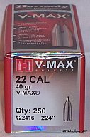 250St. HORNADY .22(.224) - 40 - V-MAX - #22416