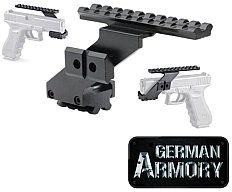 Picatinnyrail Schiene Montage für Pistolen mit Unterlaufschiene Glock Beretta SIG etc.