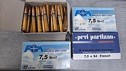 Munition 7,5 MAS 7,5x54 Ordonannz Sport Training 104 Schuss