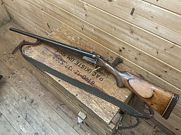 Doppelflinte Fortuna Suhl Kal. 12/70, 12/70 mit Lederriemen