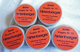 2500x Hirtenberger Rundkugeln Nr. 12 4,55mm Zimmerstutzen