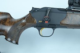 Kammergriffkugel Repetierkugel 26mm für Blaser R8 – Eichenlaub, Fischhaut & R8-Logo in Orange