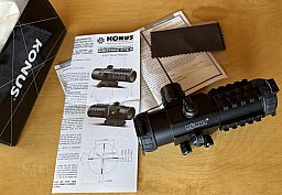 taktisches Prismen-Zielfernrohr Konus Sight-Pro PTS2 3x30, Circle-Dot-Absehen rot u. blau, Ein-Aus S