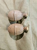 2x Deutsche Ei Handgranate 39 mit Zünder