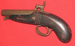 Perkussion Derringer Vorderlader Pistole mit Verzierungen