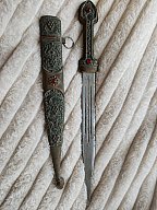 Authentischer kaukasischer Kindjal Dolch (Khanjali) mit Scheide, ca. 1900 / frühes 20. Jh. – Für Sam