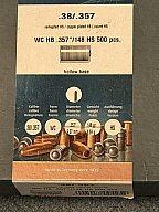 Geschosse 500stk. .38/.357 verkupfert HS WC HB .357"/148 HS Wadcutter