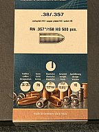 Geschosse H&N .38/.357 verkupfert HS - RN .357"/158 HS 500 pcs