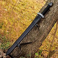 Double Edge Damascus Schwert mit Leder Mantel ( Leather-Griff)Custom Handmade 33,5 Inches Leather Ha