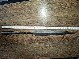 Mittelalterliche Speerspitze aus der Mauer von Alcoy/Spanien 47cm