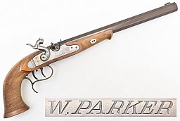 Perkussions - Pistole " W. PARKER LONDON " im Kaliber .45 aus italienischer Fertigung