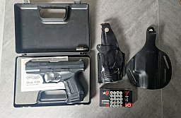 Walther P99 Unikat (9mm P.A.K.) – Komplettset mit 2 Holstern, Deko-Extra & Zubehör