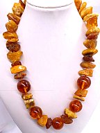 Bernsteinkette Halskette mächtig Butterscotch Natur unbehandelt 179,5 gr L: 84cm