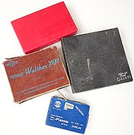 4x originalverpackung, Walther PP, Galesi, SM Rhöner Mod. 10, Perfecta, Kipplaufrevolver Mod. 4