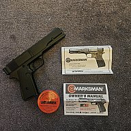 Marksman 1010 Luftpistole 4,5mm/BB – Sammlerzustand von 1993! OVP-Anleitungen, Rechnung,DDR-Munition