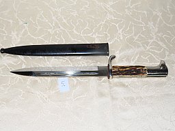 Bajonett Extra Seitengewehr mit Hirschhorngriff Gebirgsjäger Deutsch 2 WK Eickhorn Solingen! N5