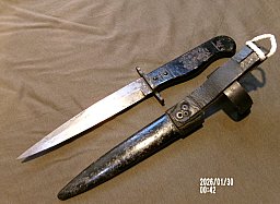 seltener Grabendolch, Kampfmesser 1 WK, Ganz Metall, Ges. Gesch