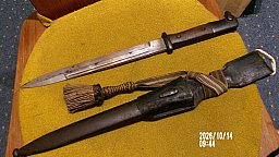 1WK seltenes Extra Seitengewehr mit Koppelschuh und Portepee, Pionier ?Ausgehbajonett Bajonett