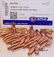 100St. LAPUA Geschosse .30(.308Dia.) - 170 - LOCK BASE -VM-BT - #B476
