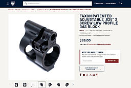 Faxon ADJUSTABLE LOW PROFILE GAS BLOCK