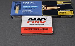 Konvolut 308Win PPU Sako PMC Teilmantel & Vollmantel, 60 Schuss