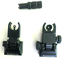 Flip-Up Visier (Kimme & Korn) für Picatinny / AR-15 – wie Ultradyne inkl. Werkzeug