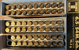 58 Stück 6,5x54 M.Sch. 1x abgeschossen Hülsen zum Wiederladen