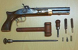 VL-Percussions Pistole Patriot Kal. 45 mit Zubehör