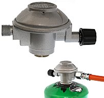 Kartuschenregler für Druckdosen mit Schraubgewinde 450g-500g ( 50 mbar ) mit 1/4 Zoll Schraubgewinde